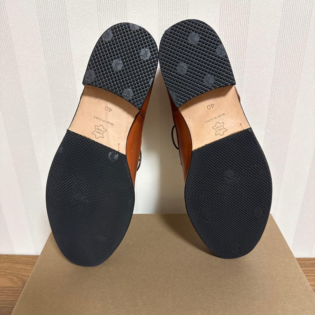 【新品未使用】パドローネ　ダービープレーントゥシューズ　キャメル