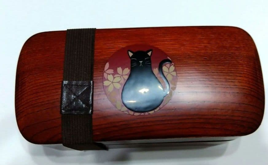 高級会津塗　漆弁当箱　2段　からくりぬき