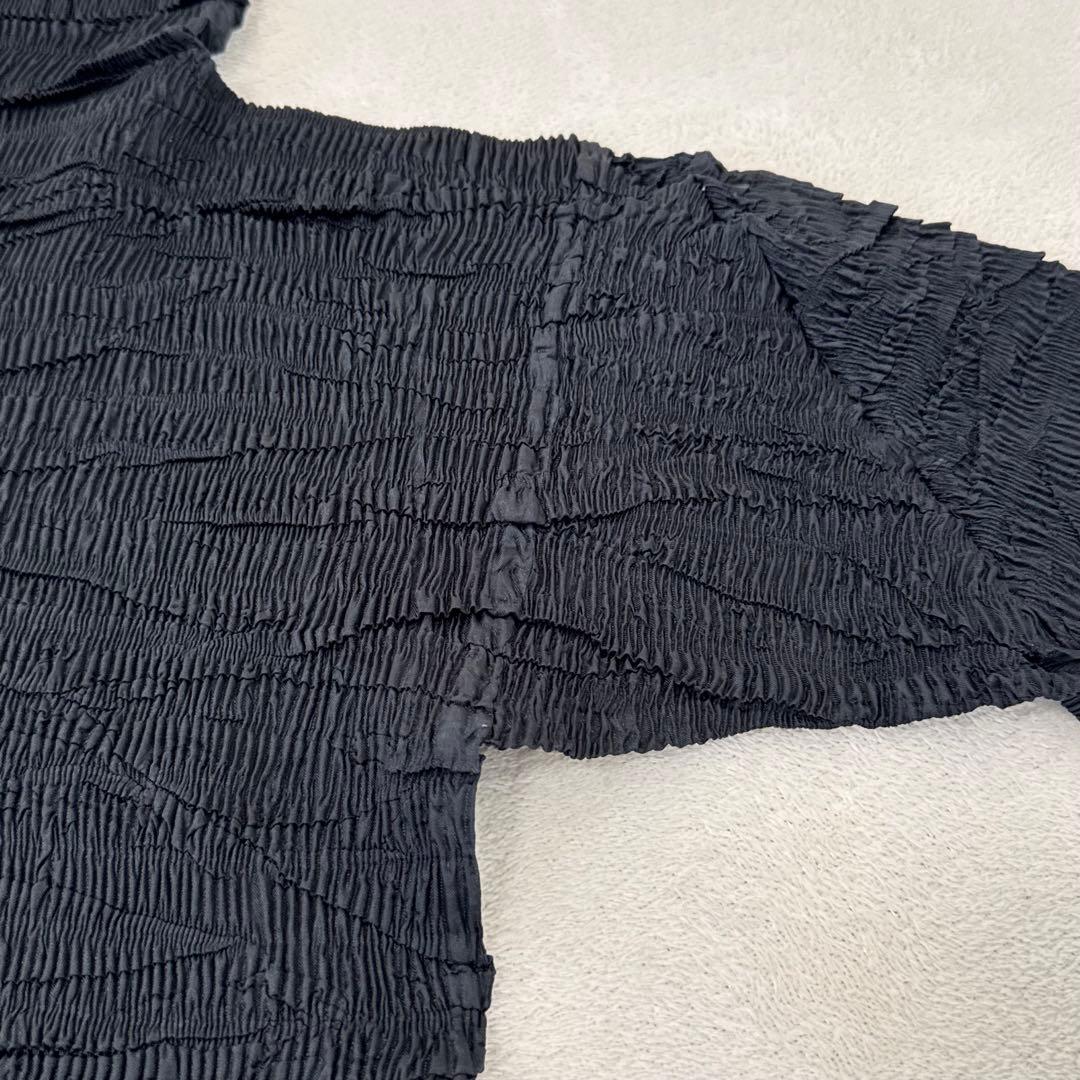 極美品✨ISSEY MIYAKE 立体プリーツ　ブラック　長袖　トップス