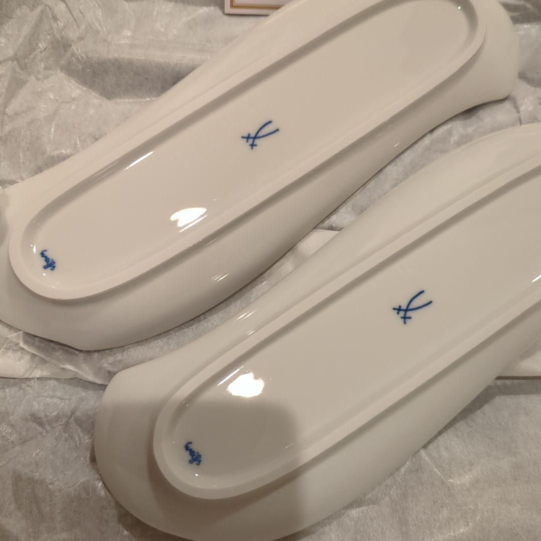 MEISSEN 波の戯れ　ホワイトディッシュ　ホワイト　トレイ　プレート