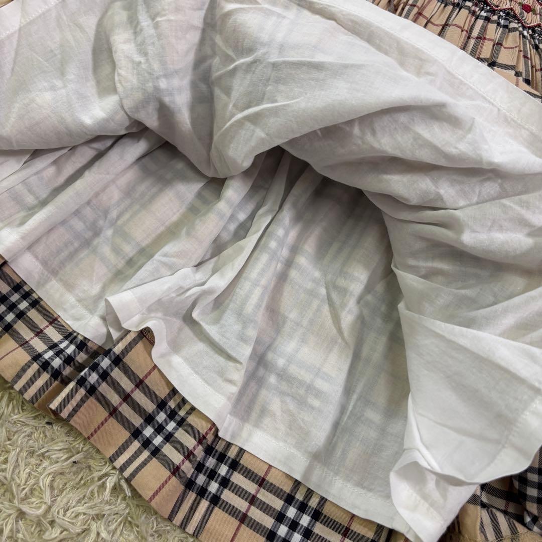 バーバリー　スモッキング　ノバチェック　キッズ　ワンピース　長袖　110