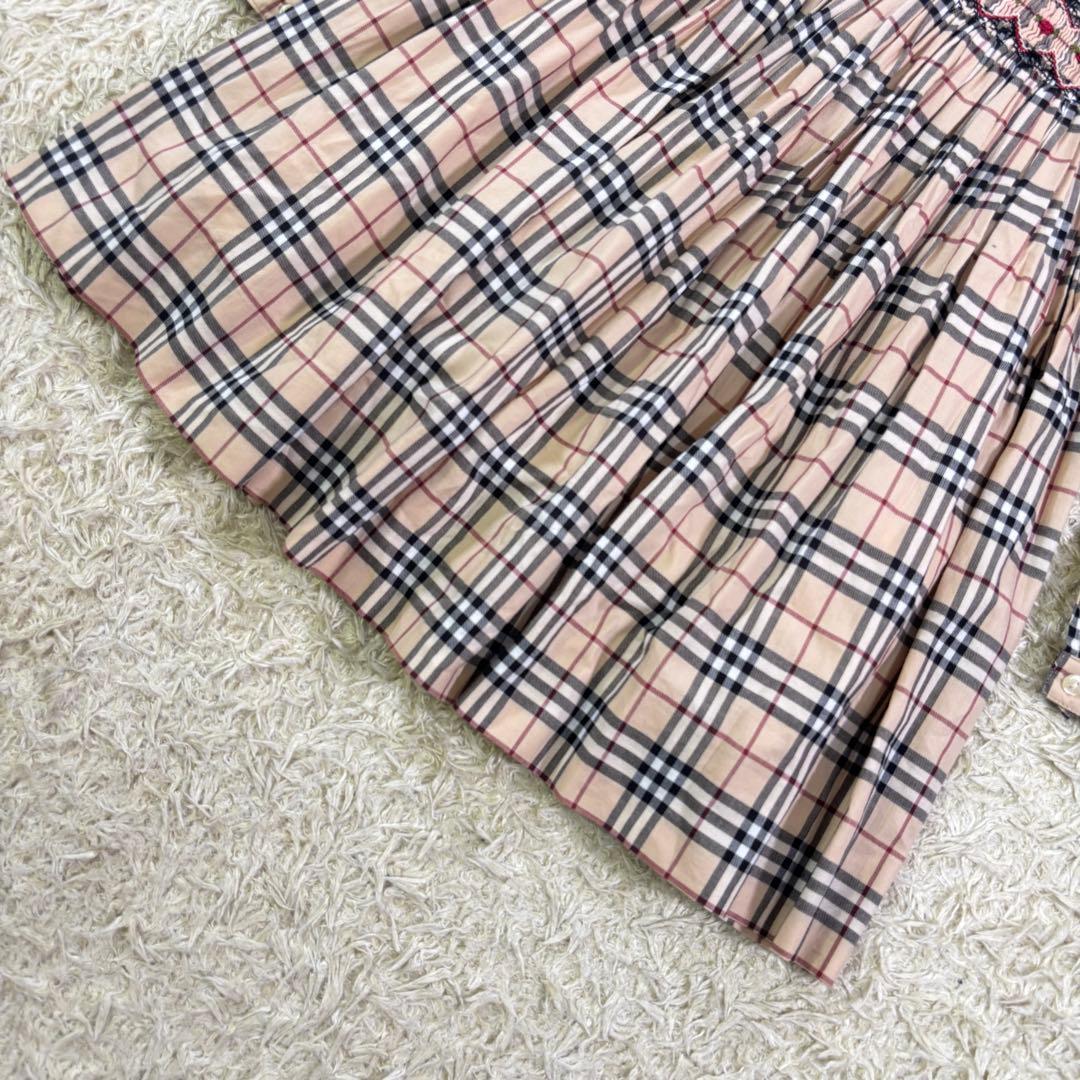 バーバリー　スモッキング　ノバチェック　キッズ　ワンピース　長袖　110