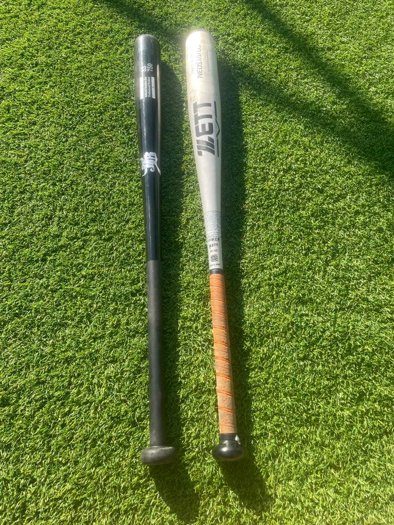 中学硬式ゼットネオステイタス83cm740g JB竹バット83cm750g