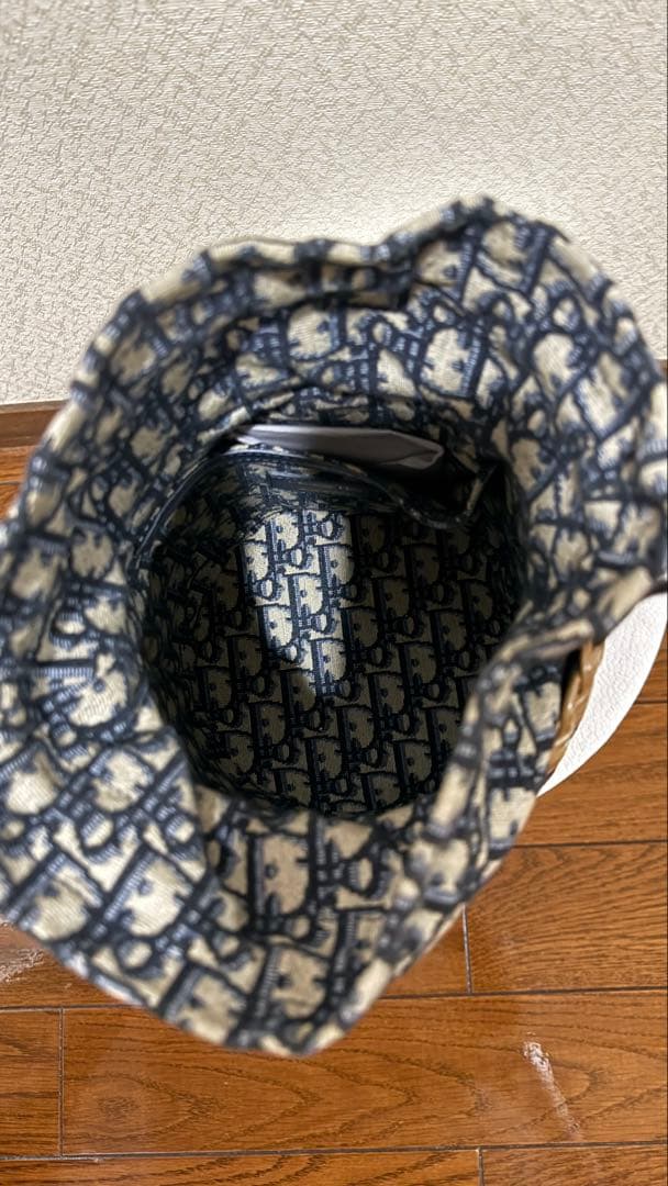 Christian Dior かごバッグ ベージュ/ネイビー