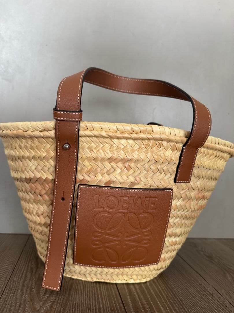 【美品】LOEWE ロエベ バスケットバッグ かごバッグ ミディアム アナグラム