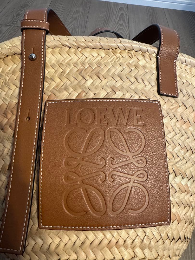 【美品】LOEWE ロエベ バスケットバッグ かごバッグ ミディアム アナグラム