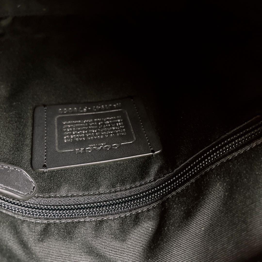 未使用級☆COACHコーチ ショルダーバッグ ブラック レザーメンズ ビジネス