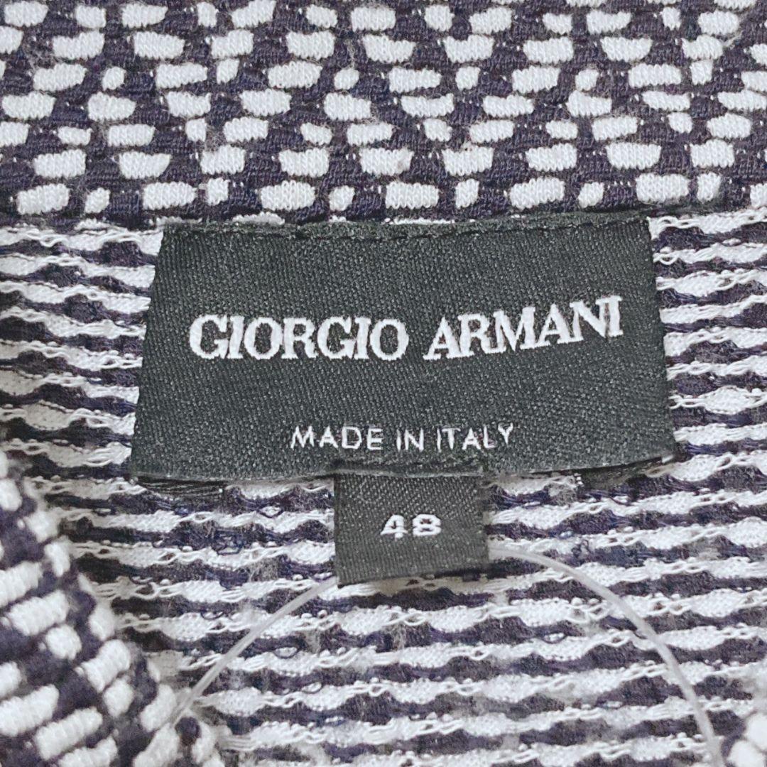 ジョルジオアルマーニ ポロシャツ サイズ48 ブラック 総柄 半袖 カジュアル