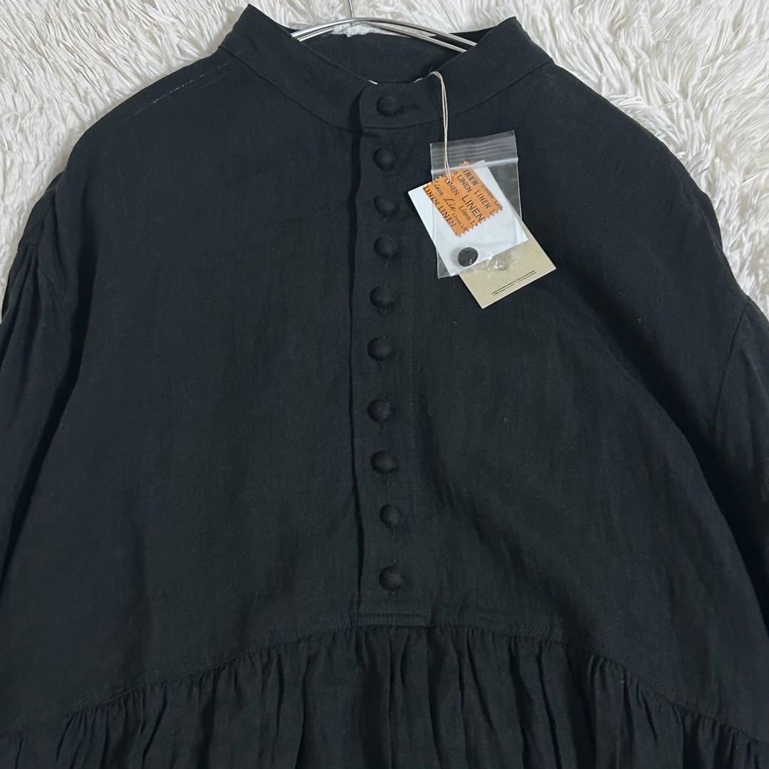 新品✨2.2万 イチアンティークス フレンチリネン くるみボタン ワンピース