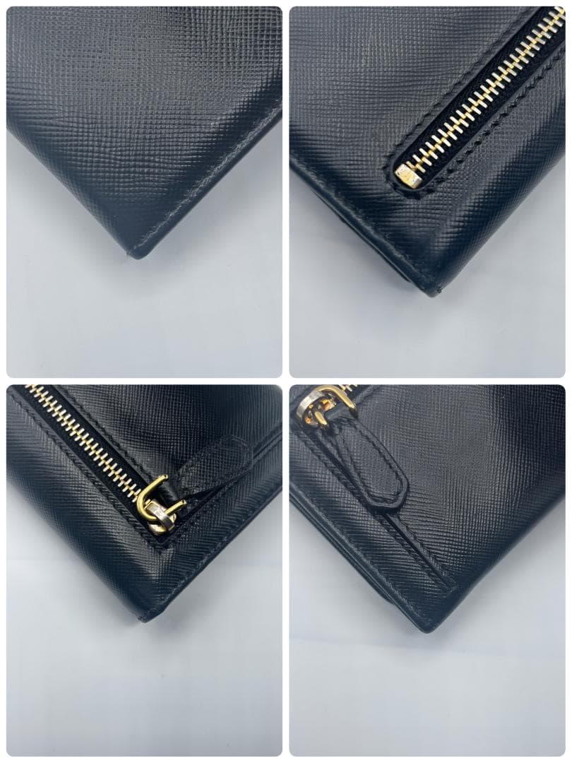 極美品 【箱付き】✨プラダ 長財布 サフィアーノレザー ゴールド金具 本革 黒