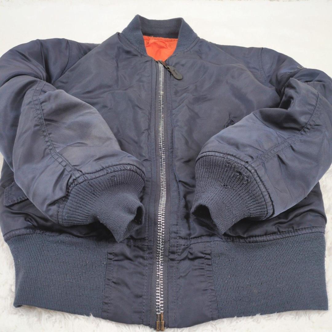 専用 ALPHA USA製 90s bomber 3本タグ 太アーム ネイビー