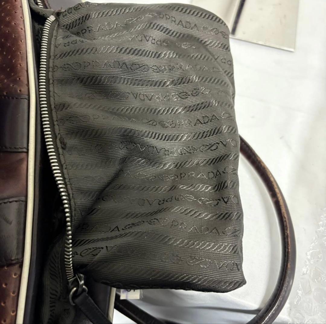 PRADA 2000SS プラダボーリングバッグミニボストンレザー 茶色
