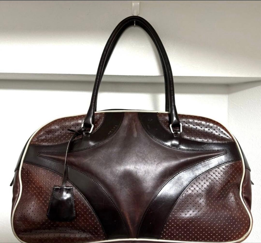 PRADA 2000SS プラダボーリングバッグミニボストンレザー 茶色