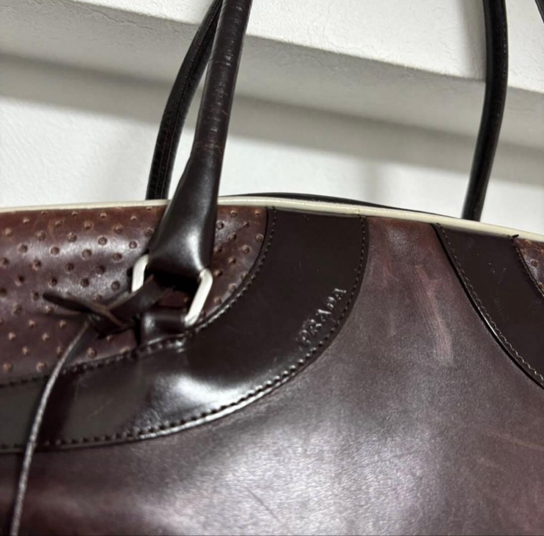 PRADA 2000SS プラダボーリングバッグミニボストンレザー 茶色