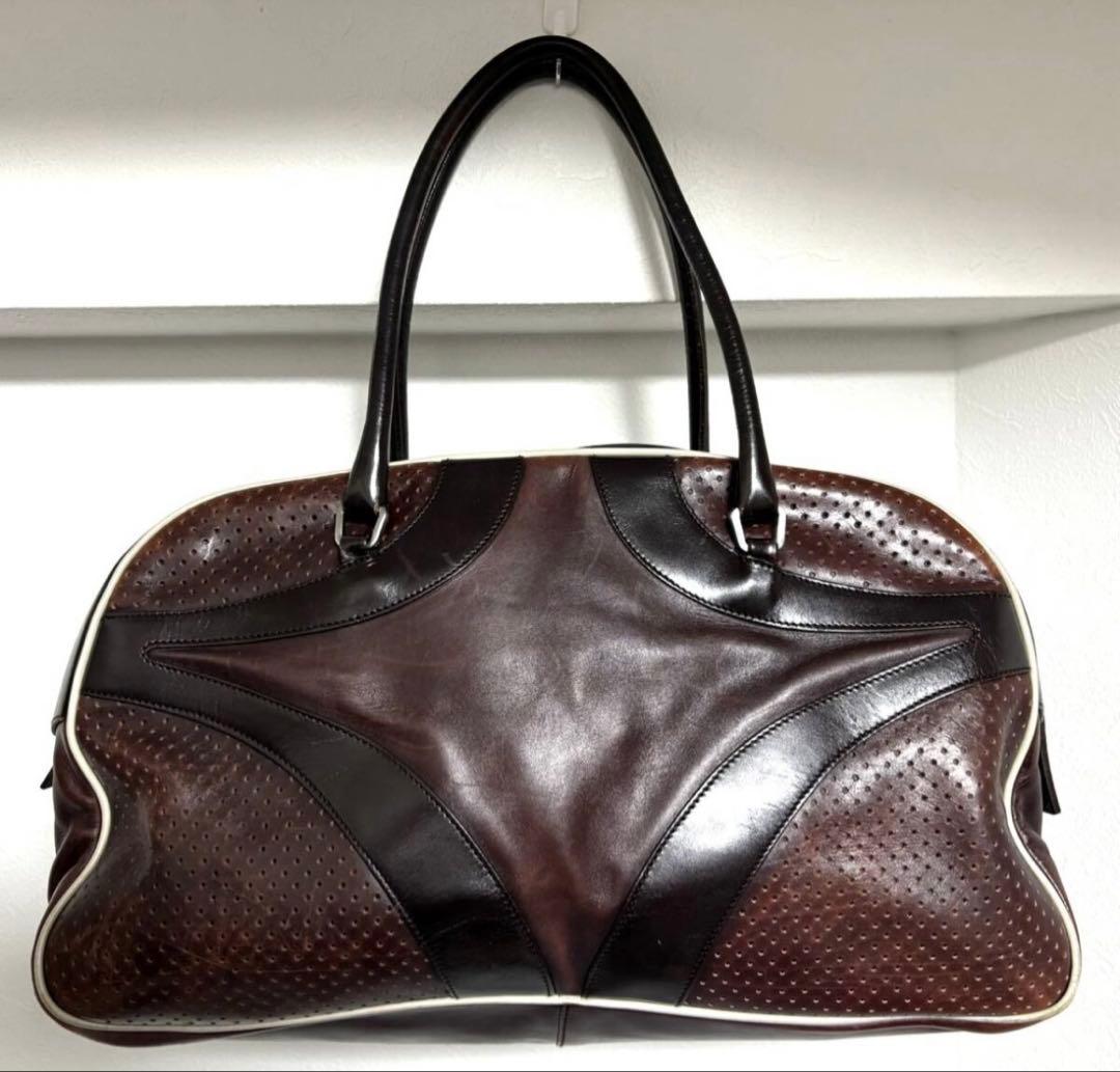PRADA 2000SS プラダボーリングバッグミニボストンレザー 茶色