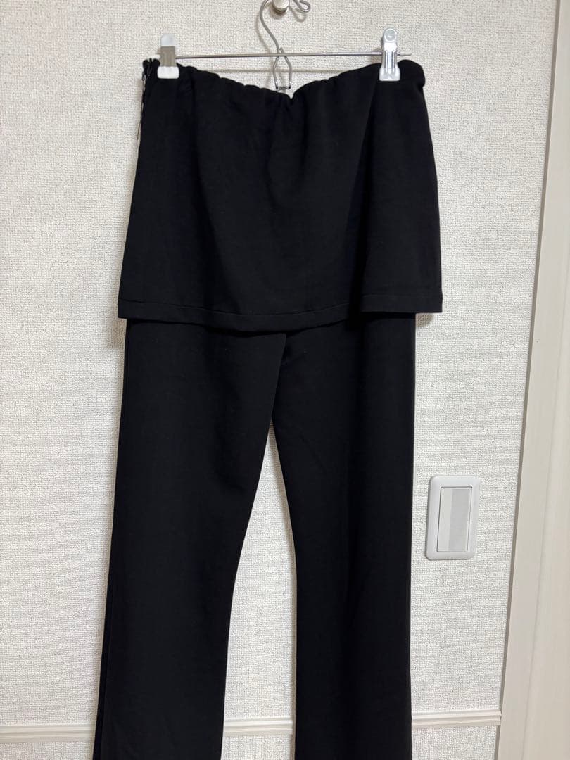 Smyeon レイヤードフレアパンツ黒