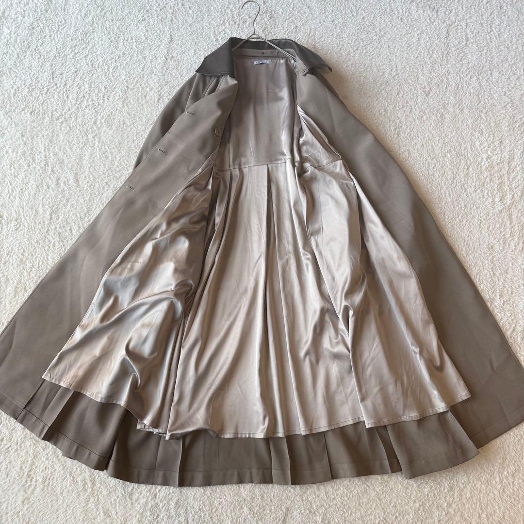 コヒナ レザーライクカラートレンチコート 2way グレージュ 未使用級
