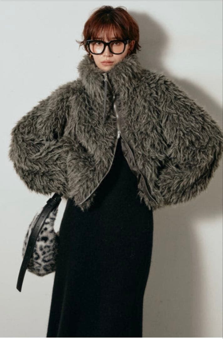 ESICA ミックスシープファースタンドブルゾン