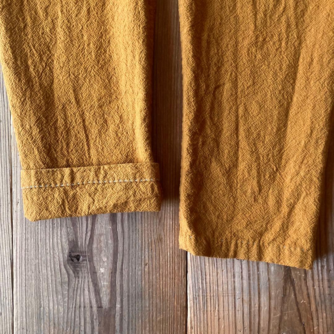 コットンリネン シンプルもんぺ クルミ うなぎの寝床 M寸