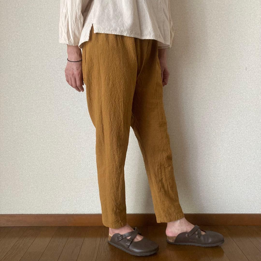 コットンリネン シンプルもんぺ クルミ うなぎの寝床 M寸