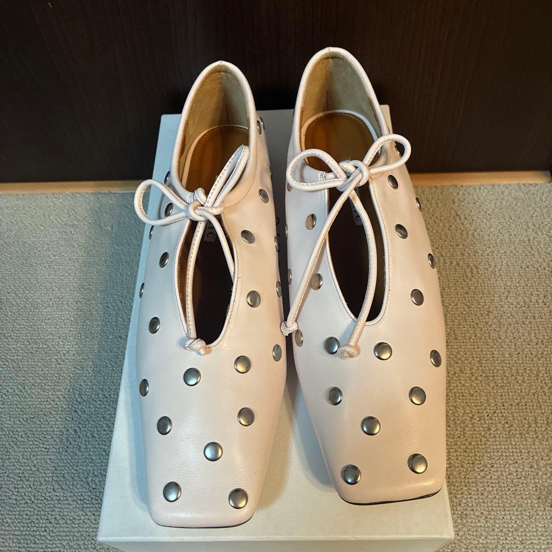 極美品PIPPICHIC / AMBER スタッズ フラットシューズ