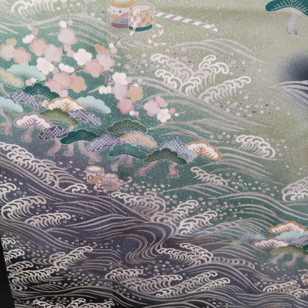 正絹 友禅 作家物 黒留袖 ロングドレス セミオーダー