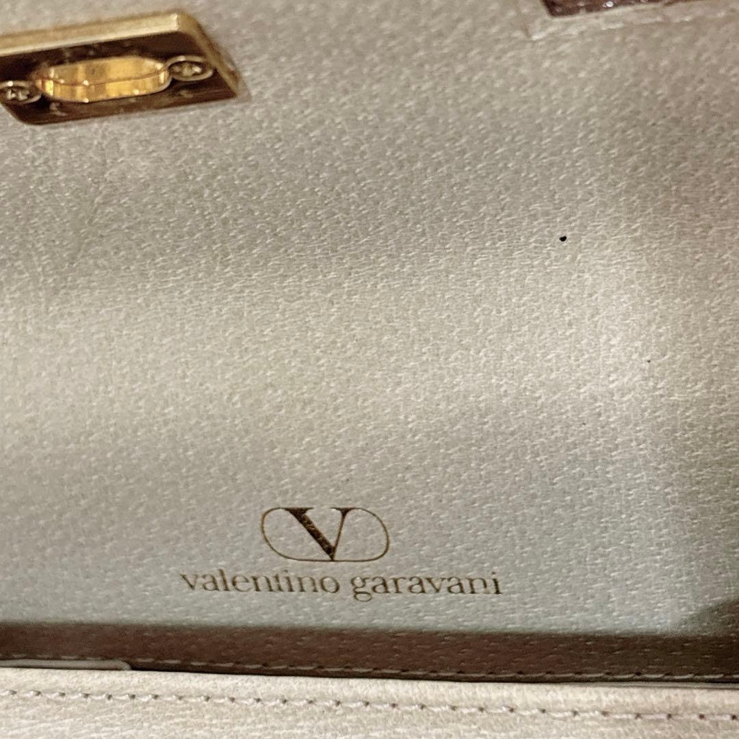 ヴァレンチノ・ガラヴァーニ　ブラウンレザーショルダーバッグ