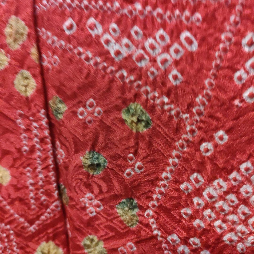 専用です。　正絹　豪華！総絞り　小紋　クリスマスお正月に　赤