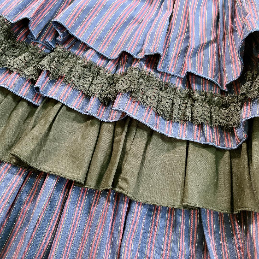 PUTUMAYO プトマヨ ティアード スカート フリル レース 紫