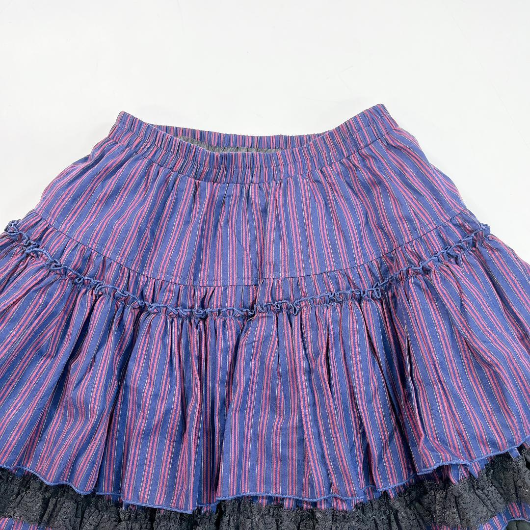 PUTUMAYO プトマヨ ティアード スカート フリル レース 紫