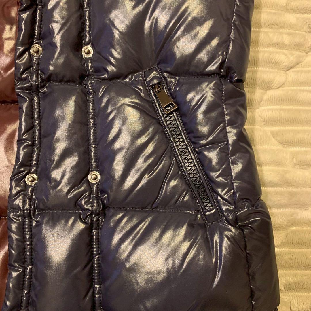 美品 モンクレール ダウンベスト GALENE ロゴワッペン フーディ ネイビー