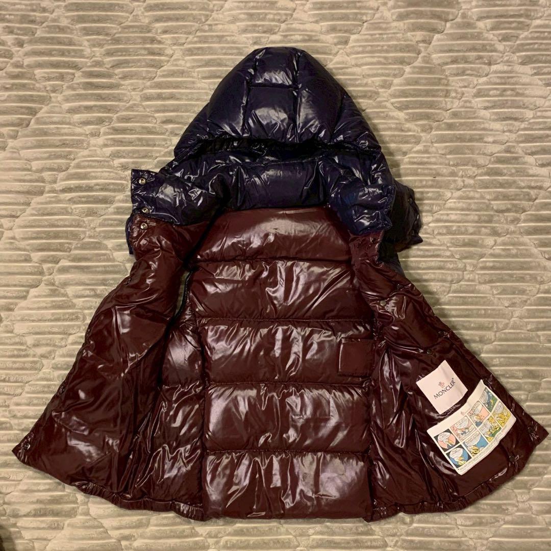 美品 モンクレール ダウンベスト GALENE ロゴワッペン フーディ ネイビー