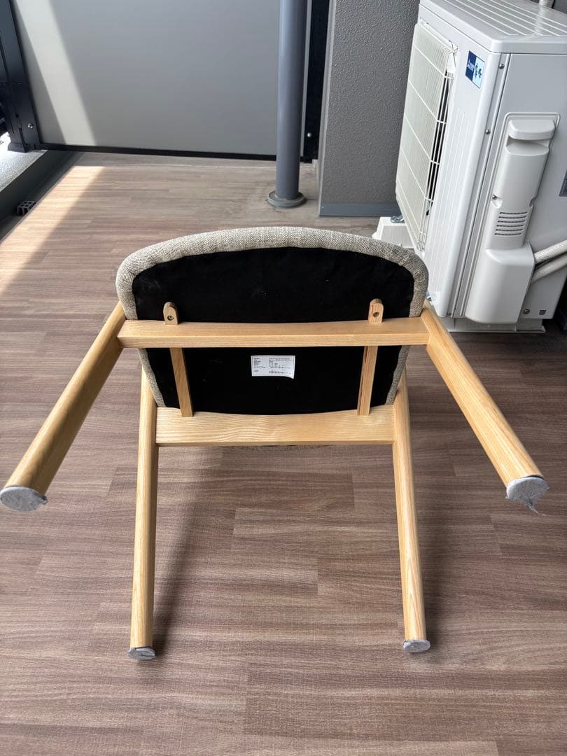 ina ダイニングチェア 椅子 イス 一脚 ブラス 木製脚 ベージュ系張地