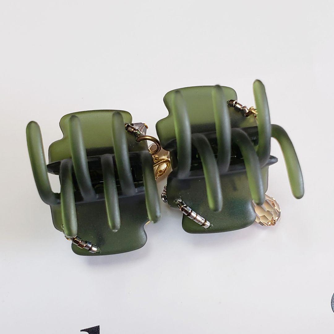 新品未使用　コンプレックスビズ ビジュー デザートクリップ 2個セット　カーキ