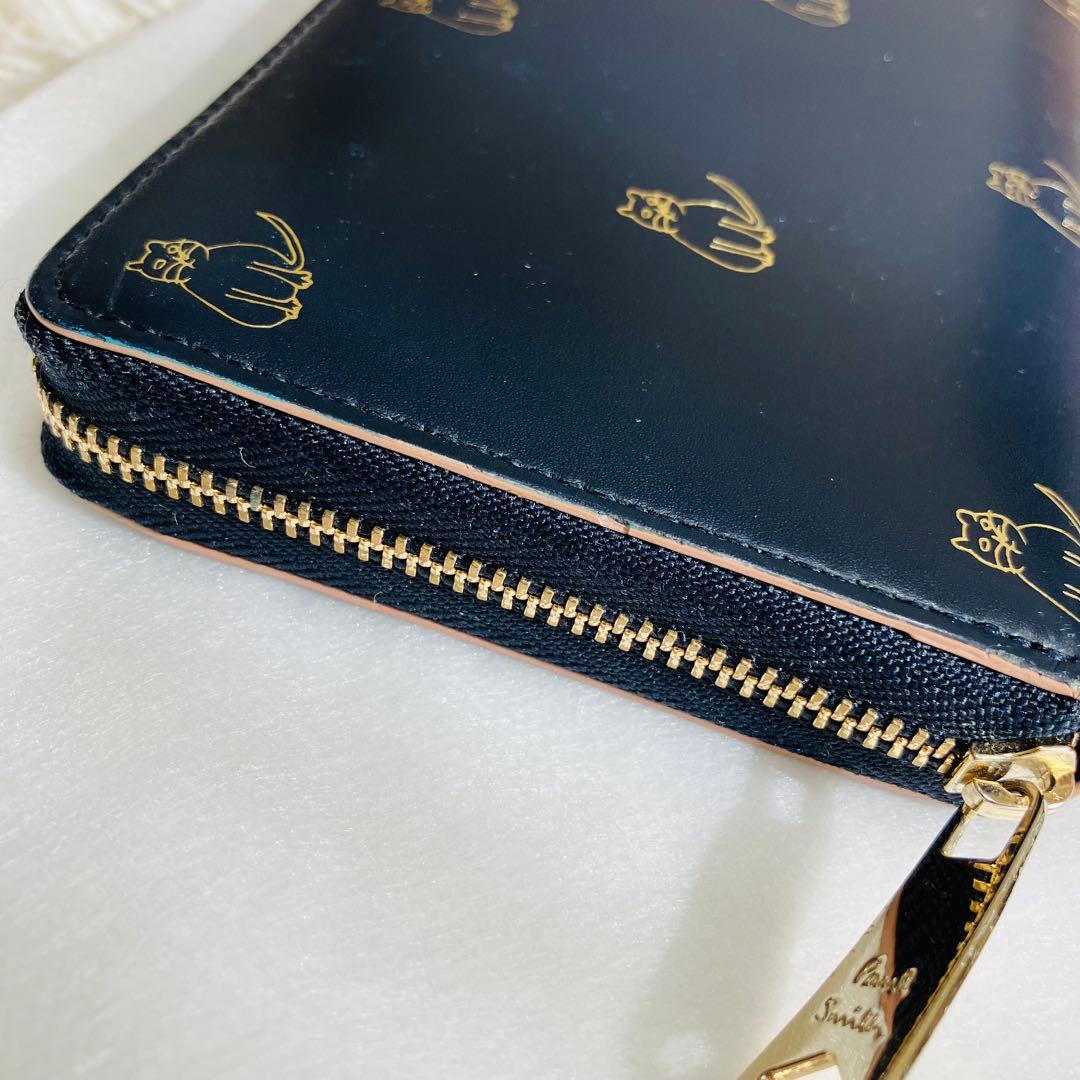 ポールスミス キャットドゥードゥル　ラウンドファスナー　長財布 猫　総柄