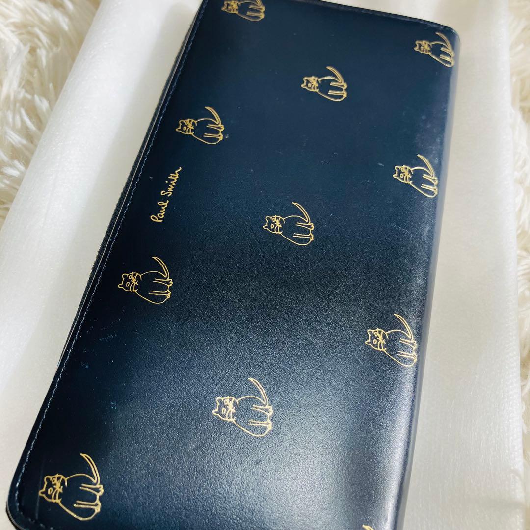 ポールスミス キャットドゥードゥル　ラウンドファスナー　長財布 猫　総柄