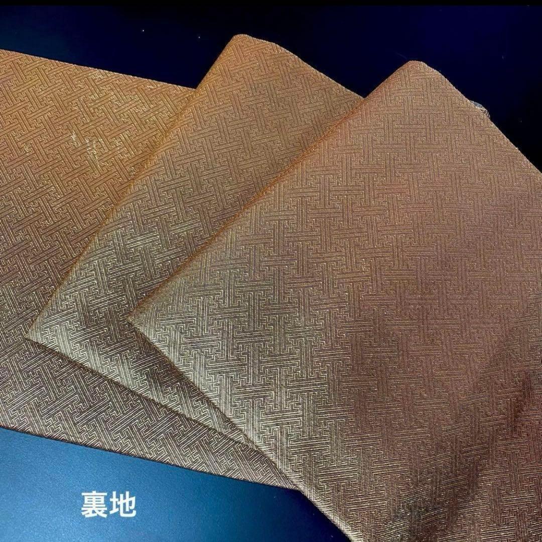 ZY-635 袋帯 蝶 花唐草 六通 縦柄 金糸 正絹 高級 名品