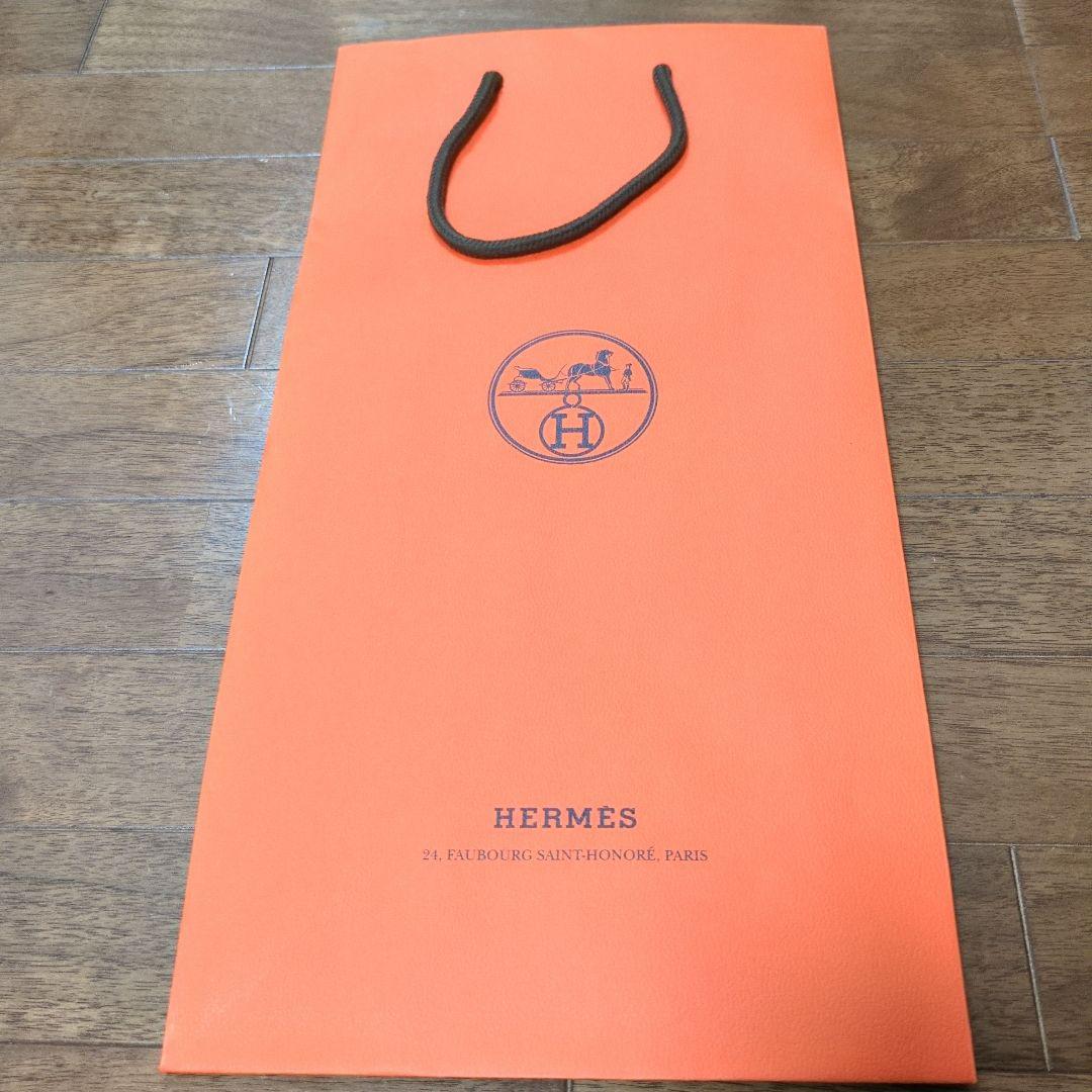 HERMES Hシュバル マリン ネクタイ 箱、カード、リボン、手提げ袋付き
