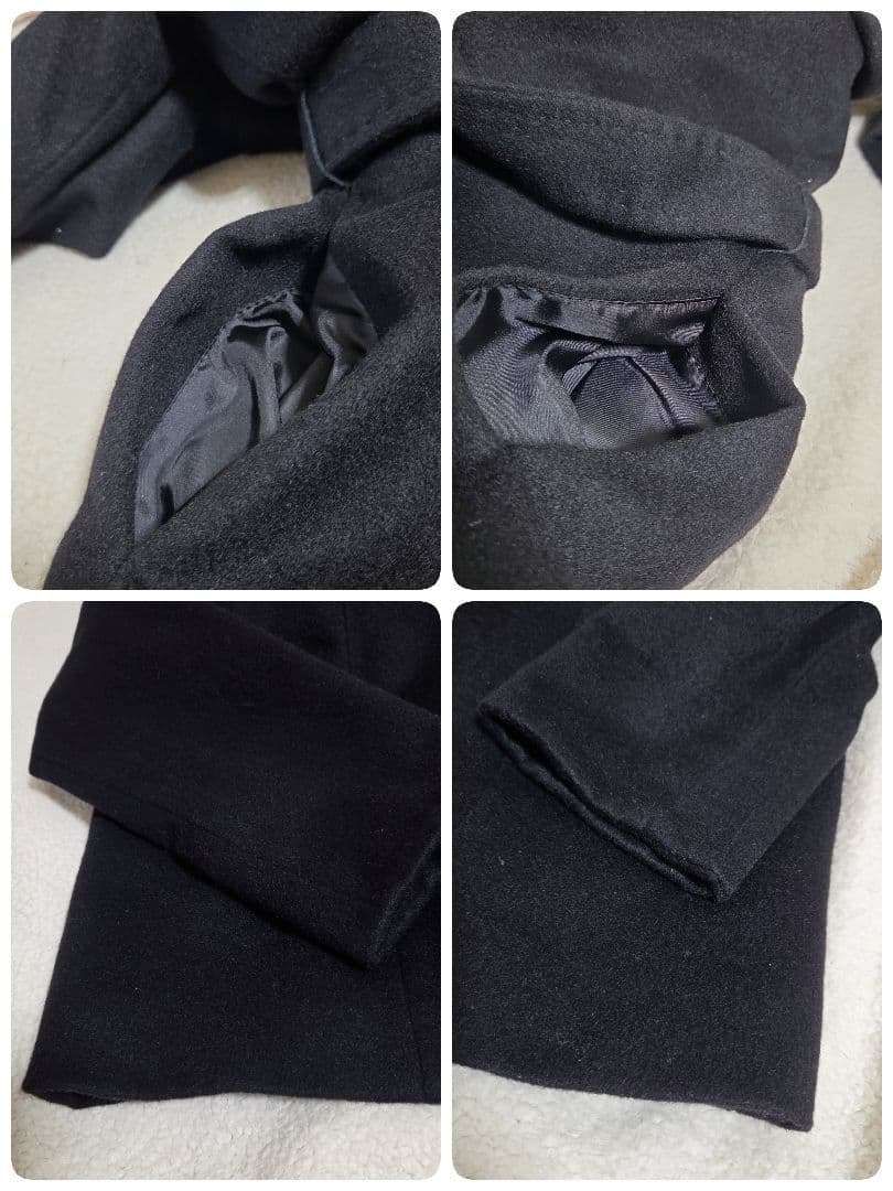 Impresi　 ロングコート カシミヤ100 黒 フォックス 　L