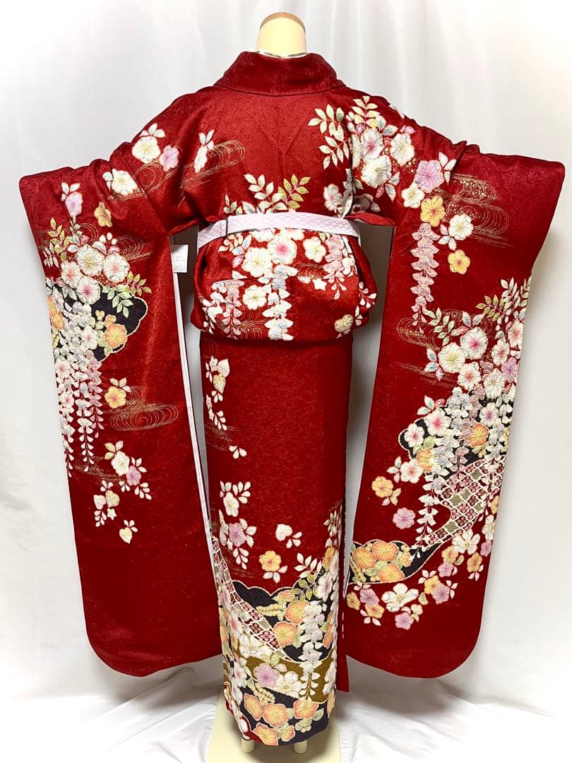 【美おり】FR52163 振袖 高級 翠山工房 正絹 振袖フルセット 辻ヶ花文様