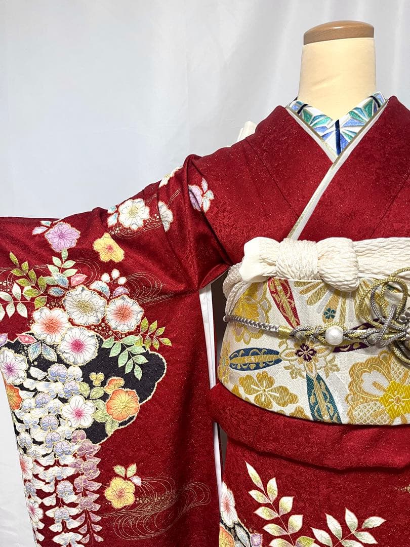 【美おり】FR52163 振袖 高級 翠山工房 正絹 振袖フルセット 辻ヶ花文様