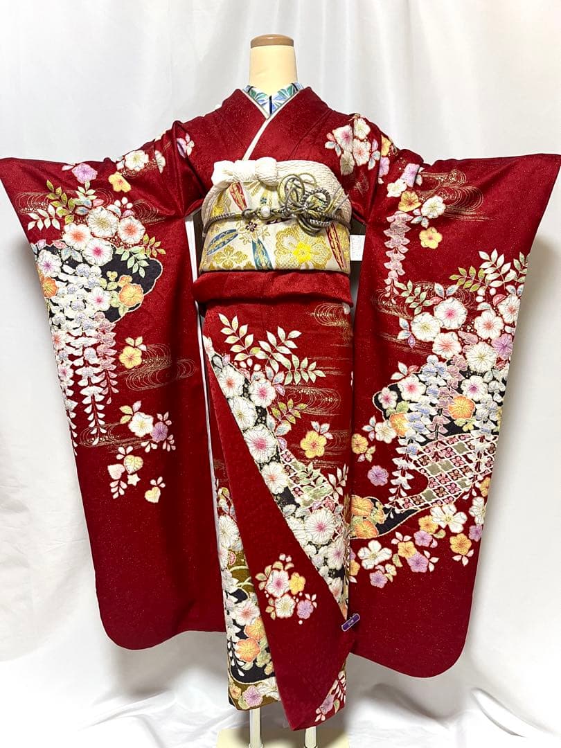 【美おり】FR52163 振袖 高級 翠山工房 正絹 振袖フルセット 辻ヶ花文様