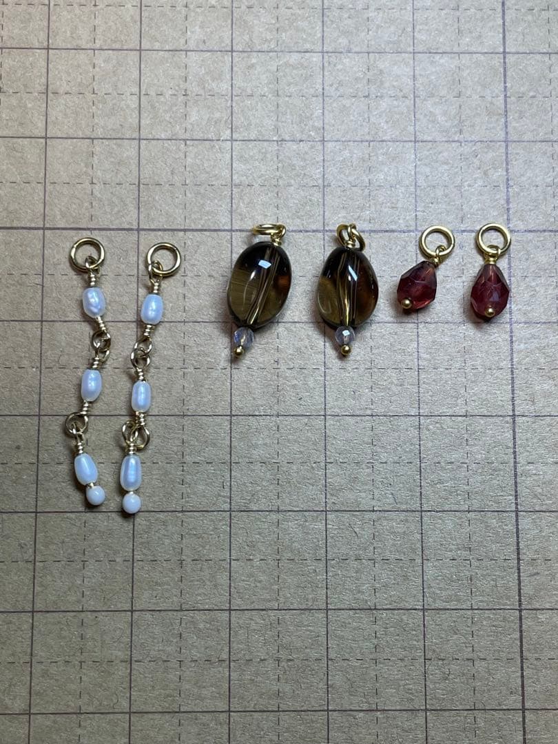 アガットピアスチャーム3点