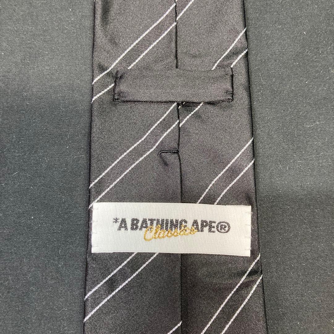 【新品未使用】アベイシングエイプ ネクタイ ストライプ柄 ブラック APEドット