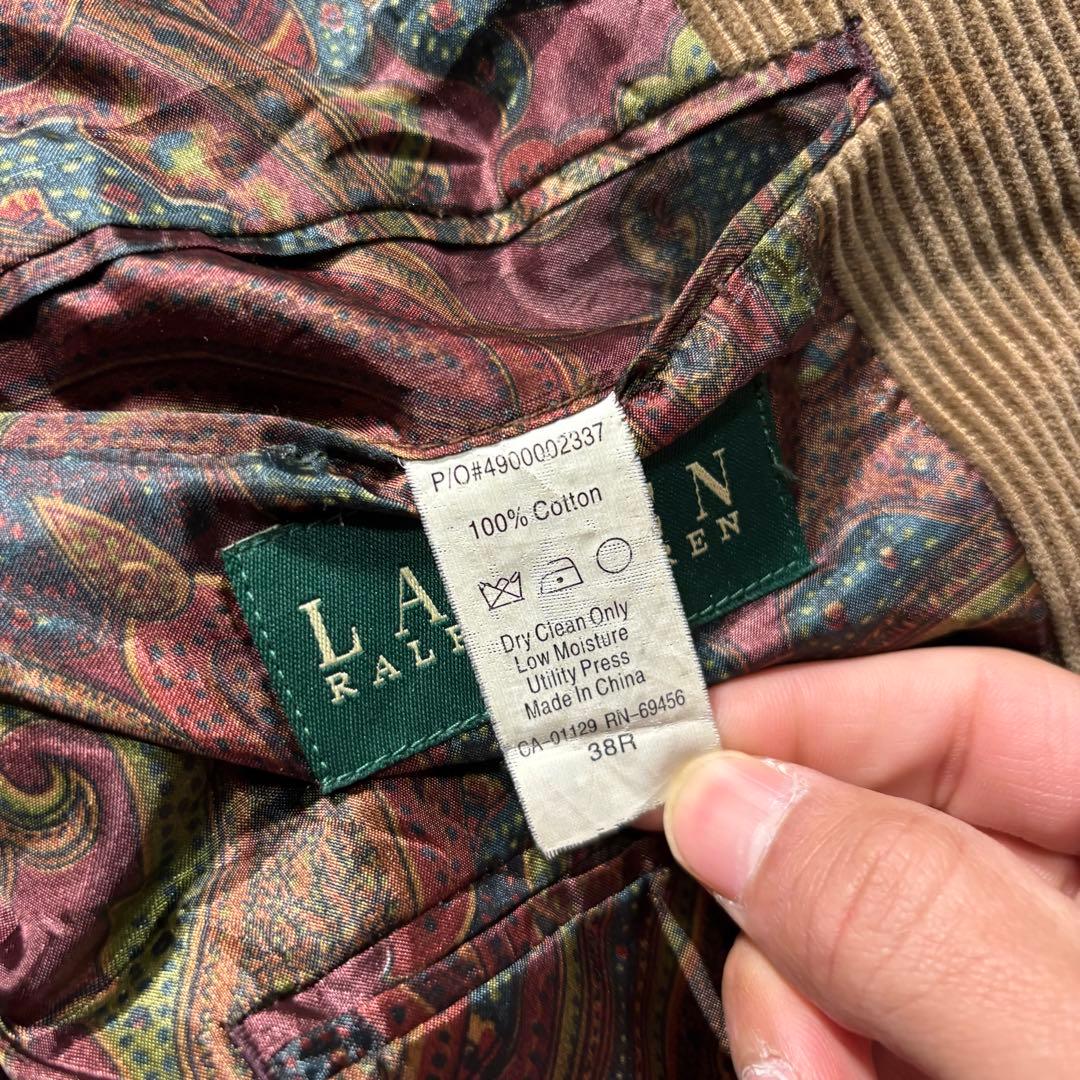 Ralph Laurenラルフローレンコーデュロイテーラードジャケットキャメル