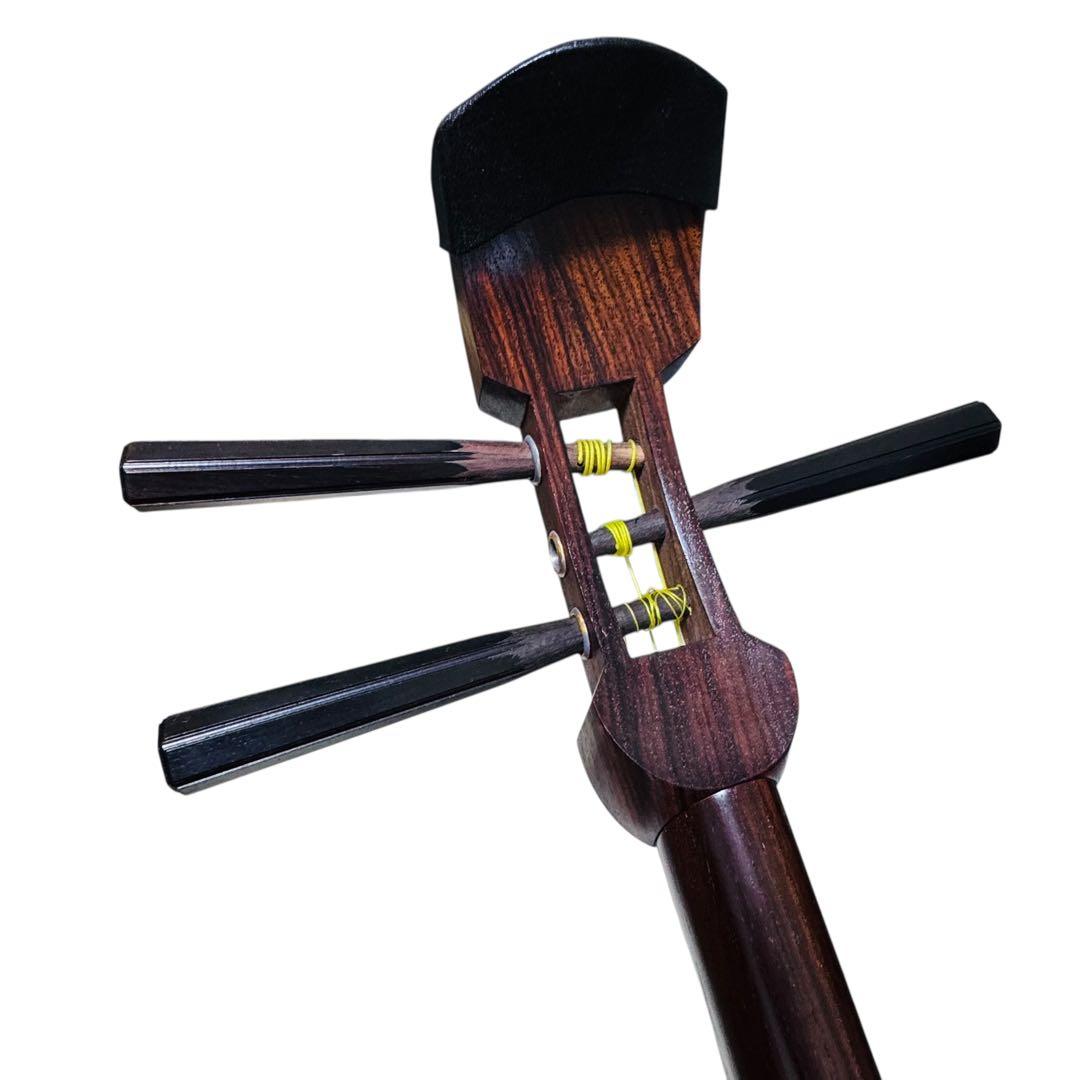 三味線 中棹 正寸　民謡　地唄　皮破れあり　ハードケース付き