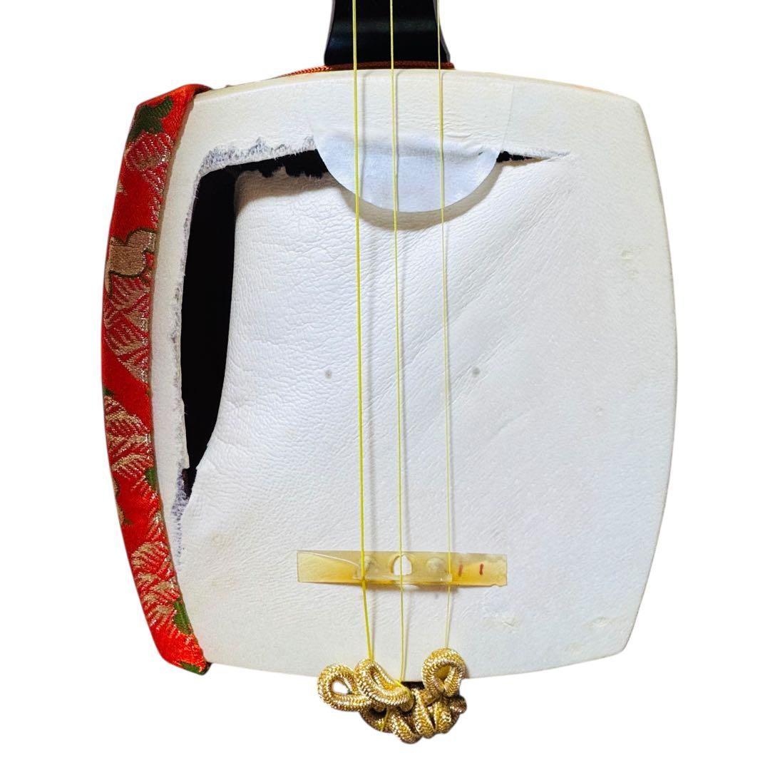 三味線 中棹 正寸　民謡　地唄　皮破れあり　ハードケース付き