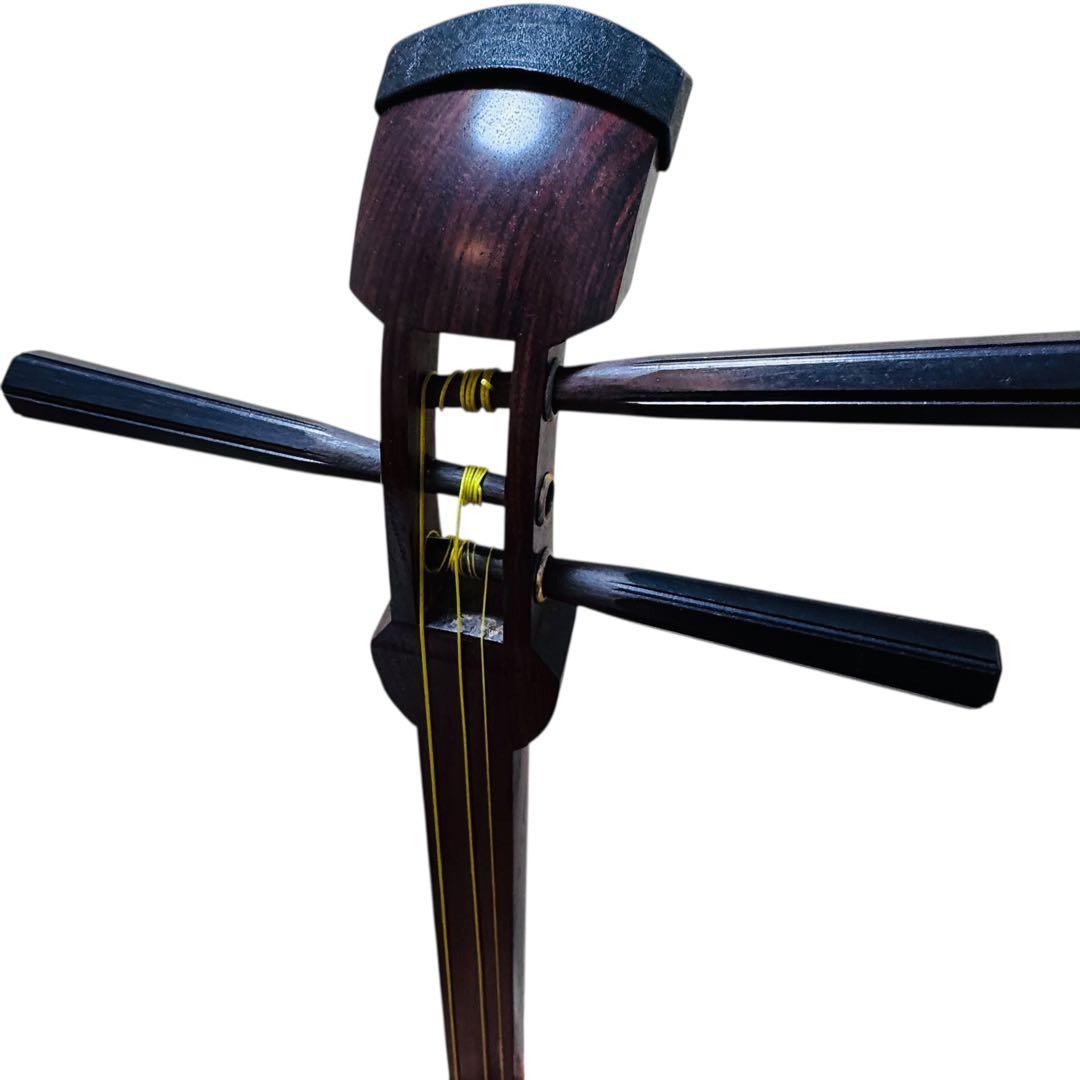 三味線 中棹 正寸　民謡　地唄　皮破れあり　ハードケース付き