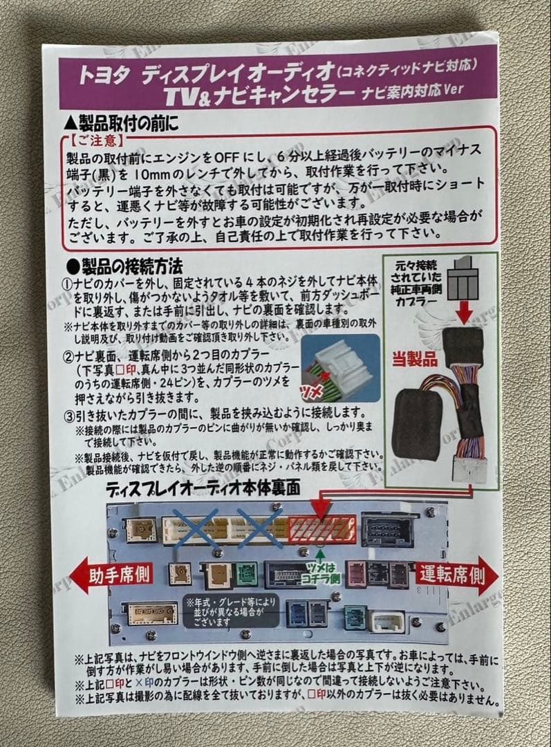 エンラージ商事 ヴォクシー ノア 90系 TV&ナビキャンセラー