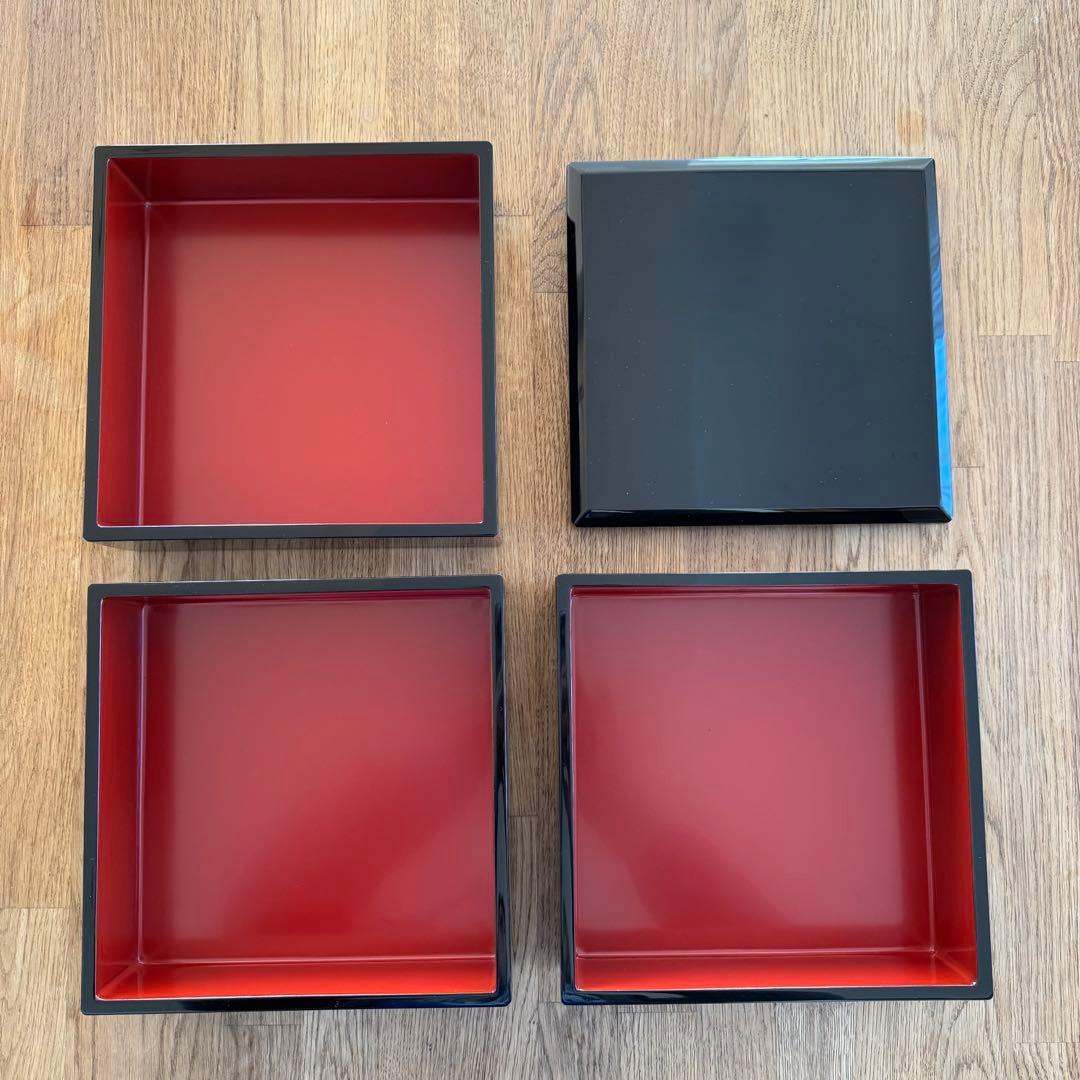 ◆未使用◆ 越前漆 三段重 / 越前漆器漆師・山本英明作/ 黒塗漆